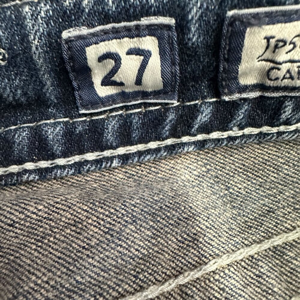Miss Me 27 Capri Blue Jeans Fluer De Lis Embroidered Bling Distressed JP5455P - Picture 3 of 16